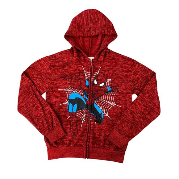 Marvel Spiderman Red/Blue Full-Zip Hoodie Boys Size 7 - Picture 1 of 7